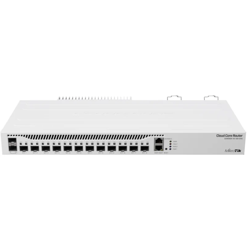 MikroTik CCR2004-1G-12S+2XS router front view